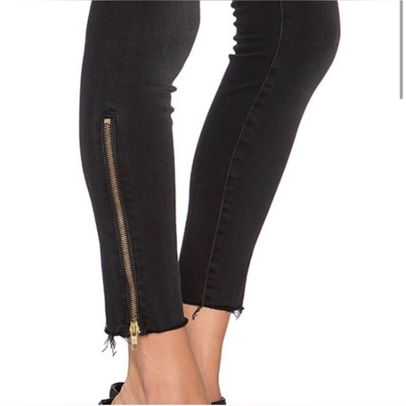 MOTHER Looker Zip Fray Jeans Wait Until Dark Size 25 - Picture 2 of 10